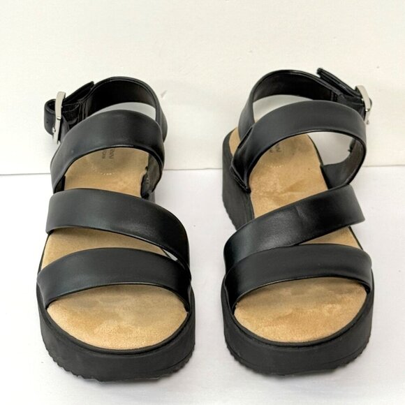 Giani Bernini Cassey Wedge Sandles Womens Sz 6M Black Memory Foam Flatform - Picture 2 of 10